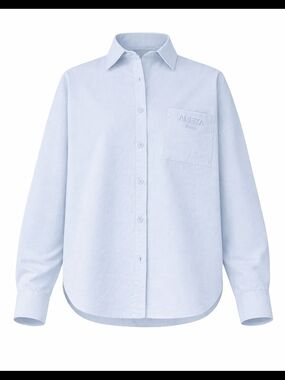 New Aleeza Paris Urban Button Down Top  Light Blue S